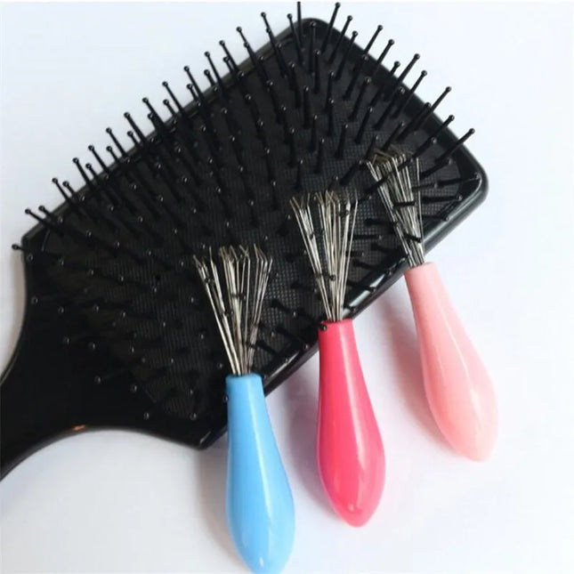 Practical Hair Care Styling New Hair Brush Comb Cleaner Embedded Tools Plastic Cleaning Removable Handle Cleaning Brush Handle