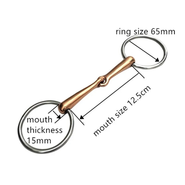 Stainless Steel Ring Snaffle Bits Copper Mouth Bit Horse Riding Equipment 5 Inches