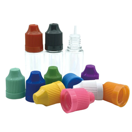100pcs Empty 10ML Clear Plastic Needle Bottles With Childproof Cap And Long Thin Tip PET Dropper Vail Liquid Container