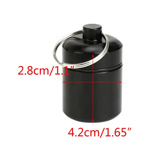 Keychain Pill Organizer Earplugs Storage Case Aluminium Alloy Storage Container for Purse Waterproof Metal Medicine Box T3EB