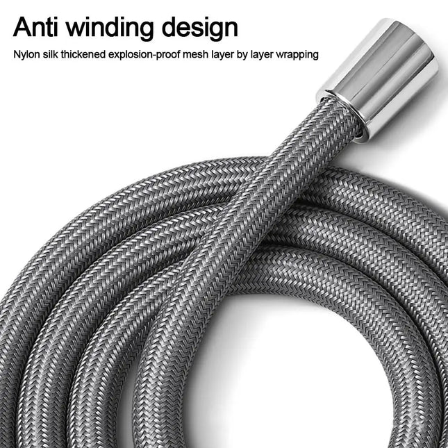 1.5/2.0 Meter Anti Winding Flexible Nylon Shower Hose GI/2 Universal Interface Bath Shower High Pressure Durable Nylon Pipe