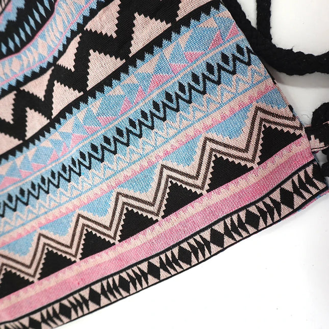 LilyHood Summer Teenager Cute Backpack Pastel Baby Pink Blue Boho Gypsy Bohemian Chic Hippie Tribal Drawstring Rucksack Bags