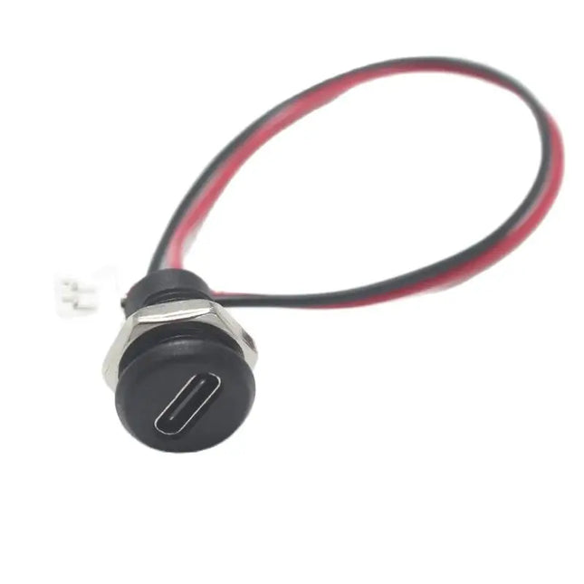 USB-C high current charging socket with M11 nut snap lock plate USB C TYPE-C female type C waterproof female connector Jack