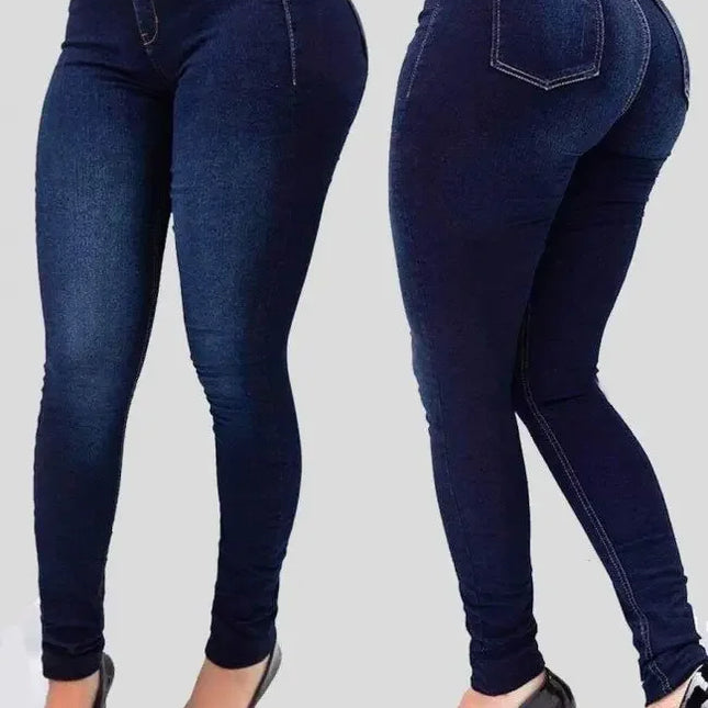 2025 Stylish European and American Style Cotton Denim Jeans with High Waist Elasticity Black Jeans Pants Slouchy Jeans