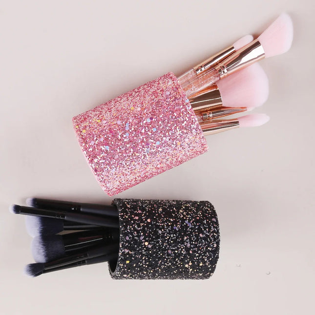 Sparkling Makeup Brush Bucket Cosmetic Storage Pen Box Pencil Vase Comb Lipstick Brush Container Home Storage Box for Desktop