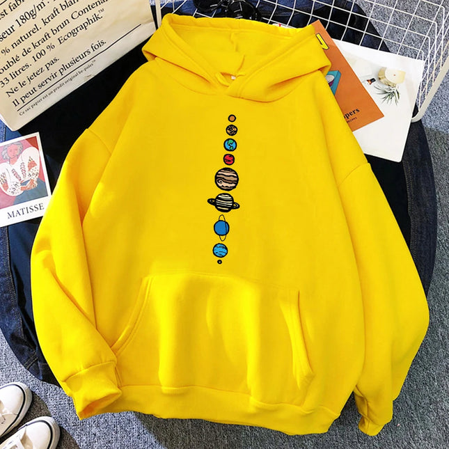 Planets Colour Creativity Funny Hoody Women Fashion Harajuku Streetwear Casual Soft Hoodies Oversize Loose Fleece Hoody Womens