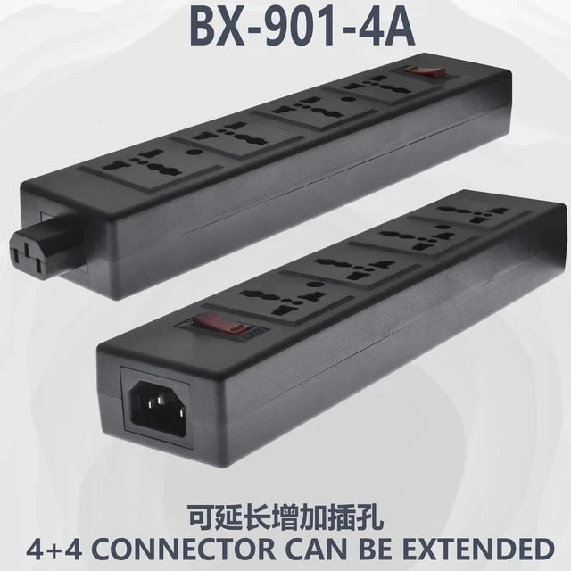 PDU IEC 320 power strip 4 Unit Universal output socket Network Cabinet Rack Switch 250v 13A IEC-C14 port Hanging socket Extender