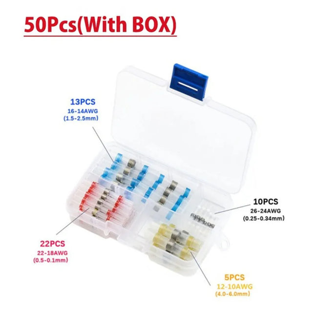 Electrical Wire Connectors Insulated Butt Splice Heat Shrink Solder Terminal Waterproof Butt Connectors Wire Cable Terminal