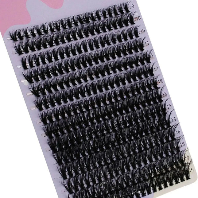 MJ 14 Rows 280 Clusters 40D Mix 9-16mm Cluster Lashes Extension Natural Thick Fake Eyelash 3D Strip Individual Lashes