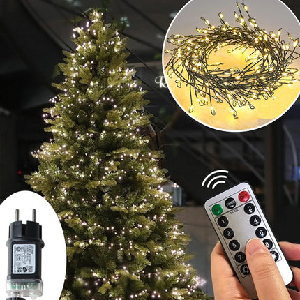 42M LED Fairy Lamp Copper Wire Cluster String Holiday Wreath Terrace Home Birthday Christmas Tree Decorative Lamp