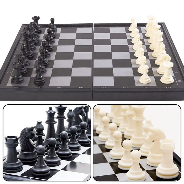 Folding Magnetic Chess 19.5*19.5cm Plastic Chessboard Game Foldable Chess Board Gift for Adult Kids Beginner