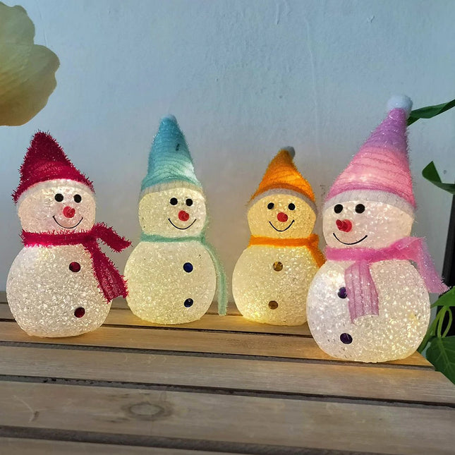 Christmas LED Light Battery Powered Snowman Garden Decor Light Warm White Lawn Landscape Lamp Waterproof Christmas Decoration
