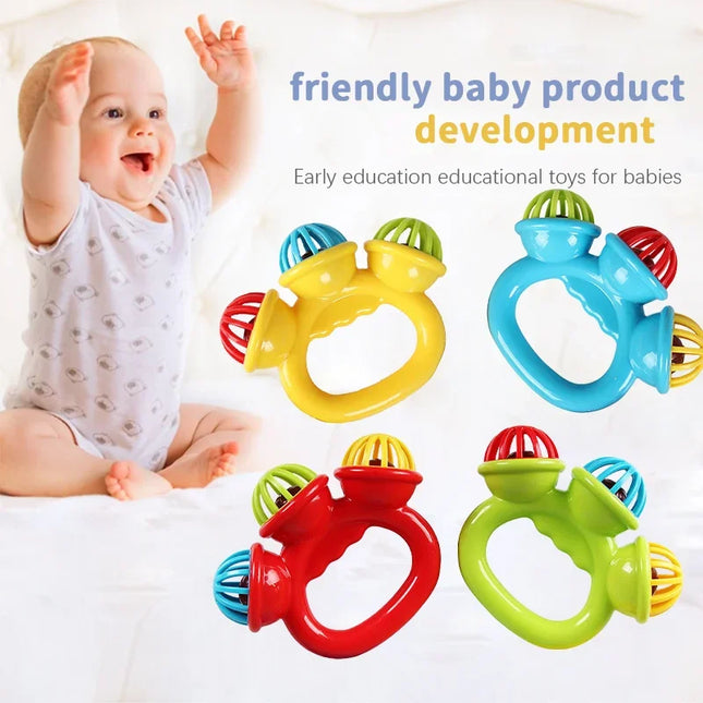 1/4Pcs Infant comfort rattle ringing three-headed be Hand Grasping Ball Toys Rattle Early Educational Hand Bell Baby toy