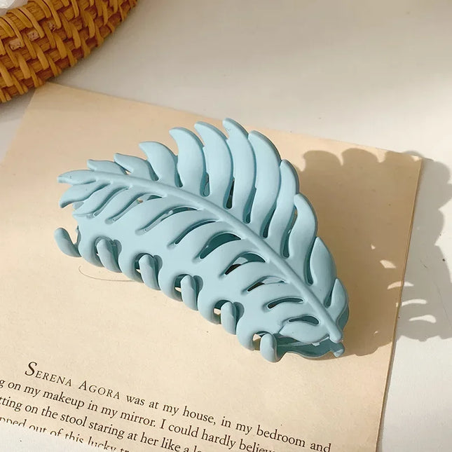 1Pcs Plastic Hair Claw Clips Large Leaf Hair Grab Clips Fashion Simple Shark Clip Ponytail Holder Women Hair Accessories