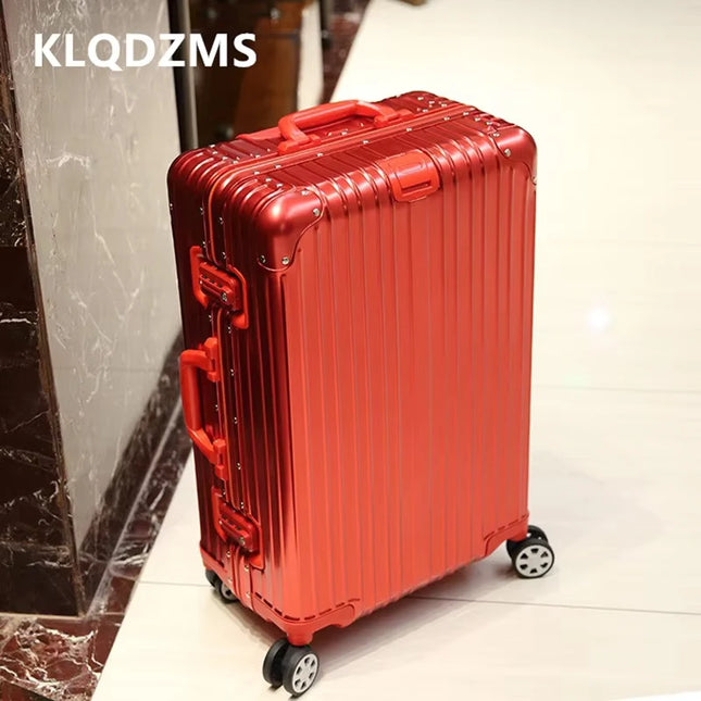KLQDZMS Suitcase All Aluminum Magnesium Alloy Boarding Box Large Capacity Business Trolley Case 20"24"26"28 Inches Luggage