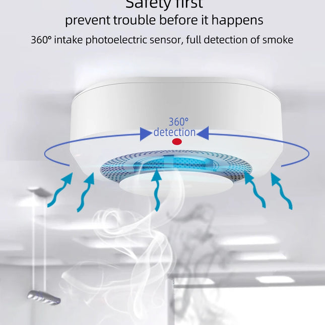 Tuya for Zigbee/Wifi Smart Smoke Detector Smart Fire Fire Protection Home Security Alarm Sound Light Alarm APP Control