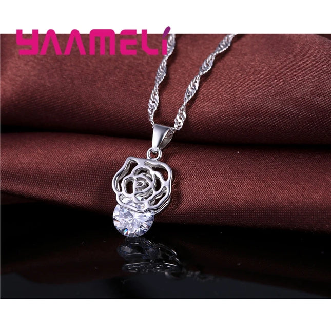 24 Designs Cubic Zirconia CZ Crystal Pure 925 Sterling Silver Jewelry Sets Accessories for Women Engagement Wedding Anniversary