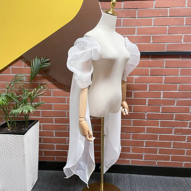 Organza Wedding Decoration Bride Sleeves with Ribbon Bride Accessory Women Formal Party