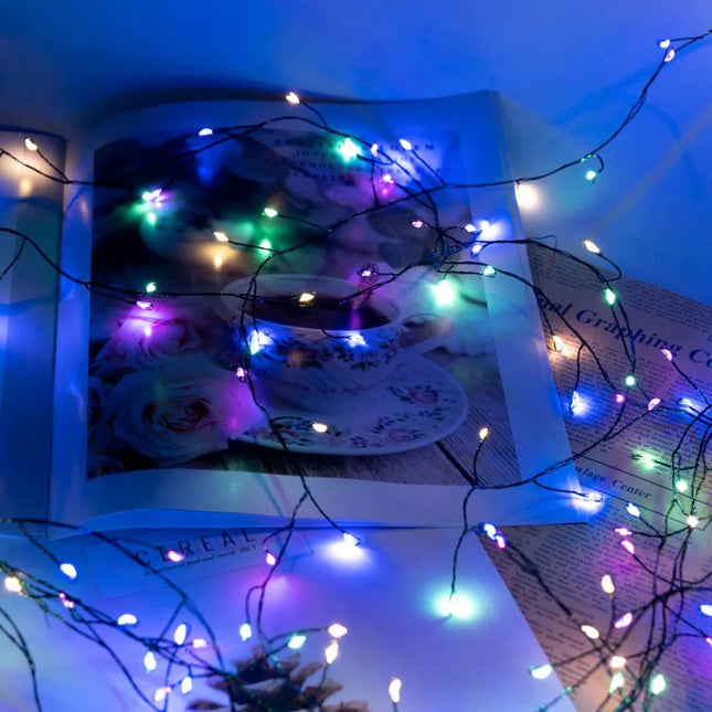 42M LED Fairy Lamp Copper Wire Cluster String Holiday Wreath Terrace Home Birthday Christmas Tree Decorative Lamp