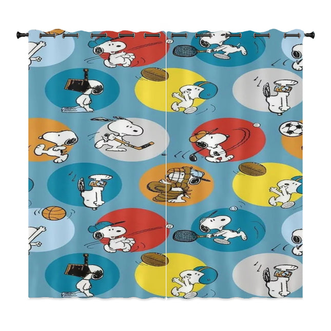 Snoopy Home Decor Curtains 100% Polyester Living Room Bedroom Cartoon Cute Blackout Curtains 커튼 Perforated Dustproof