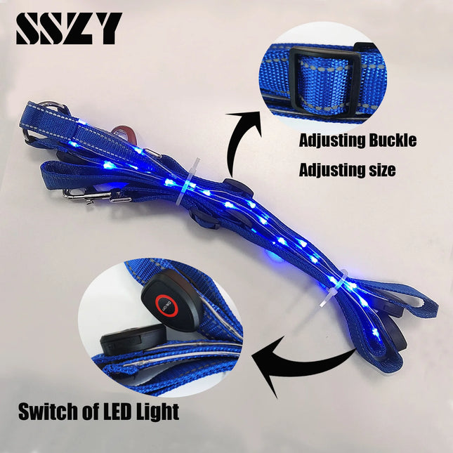USB LED Horse Harness Breastplate Nylon Webbing Night Visible Horse Riding Equipment Pardensport Racing Cheval Equitation