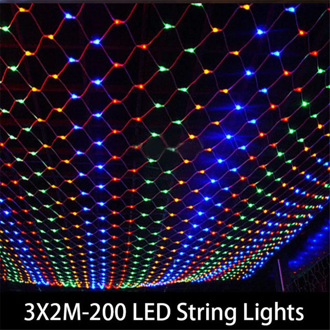 Garland Curtain LED Outdoor Fishing Net Light Festoon Garden Decoration Outdoor Street Garland Wedding New Year Christmas Lights