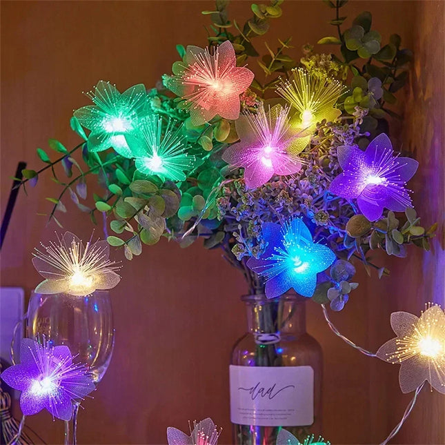 2/3M LED Fiber Optic Festoon Fairy Light Battery-operated Garland Christmas Decoration Party New Year's Decor Artificial Flowers