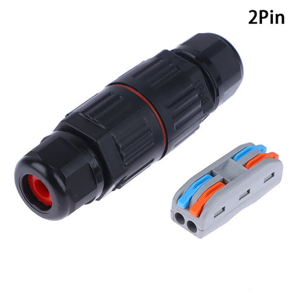 IP68 Electrical Waterproof Connector Wire Cable 2/3 Pin Outdoor Plug Straight Quick Push In Terminal Block Conductor Connectors