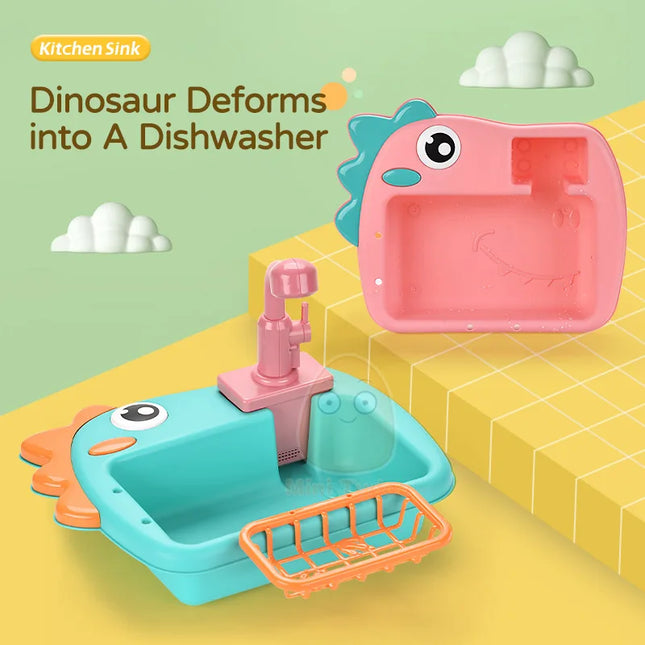 Kids Toy Pretend Play Kitchen Electirc Water Machine Wash Fruit Vegetable Game Early Educational Toys For Children Birthday Gift