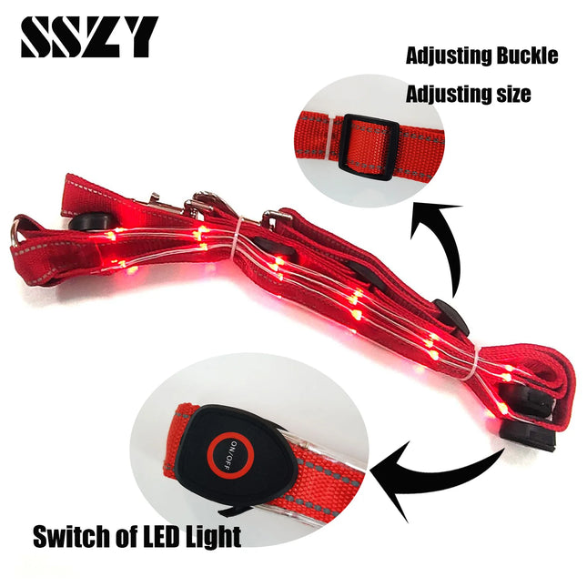USB LED Horse Harness Breastplate Nylon Webbing Night Visible Horse Riding Equipment Pardensport Racing Cheval Equitation