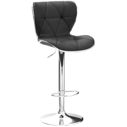 Adjustable Swivel Bar Stools Set of 4, Counter Height Bar Stools with Back, PU Leather Shell Back Tall Stools Set, Black