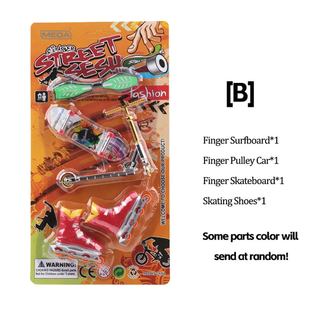 Mini Finger Skateboard Set Toys Random Color and Style Surfboard Finger Skating Shoes Finger Skateboard Beginner Kits