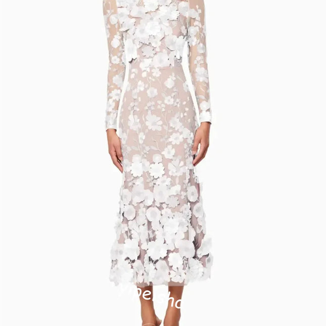 Customized  S Applique Homecoming A-line High Collar Bespoke Occasion Gown Midi Drs Saudi Arabia