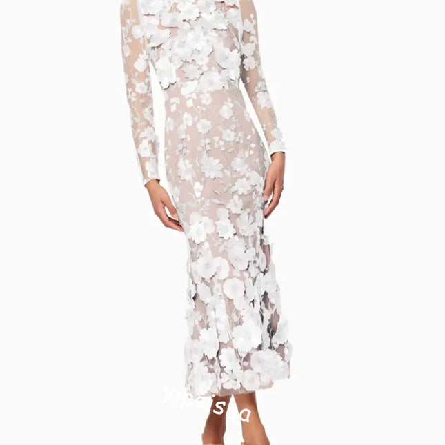 Customized  S Applique Homecoming A-line High Collar Bespoke Occasion Gown Midi Drs Saudi Arabia