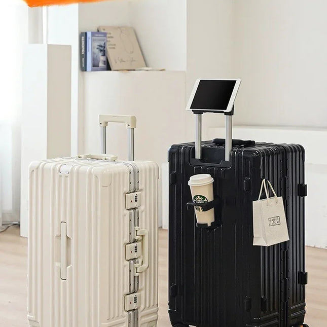 Multifunctional Carrier-26 inch Can Sit on Suitcase Thickened ABS+PC Trolley Case Travel Luggage Aluminum Frame