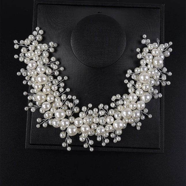 Trendy Handmade Pearl Bridal Headband Luxury Wedding Hair Accessories Bridesmaid Girls Head Jewelry for Women Headpiece Tiaras