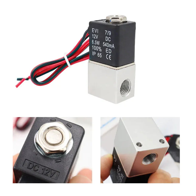 DC 12V 24V 110V 220V Solenoid Valve 1/4" 1/8" 2 Way Normally Closed Direct-Acting Pneumatic Valves For Water Air Gas Hot