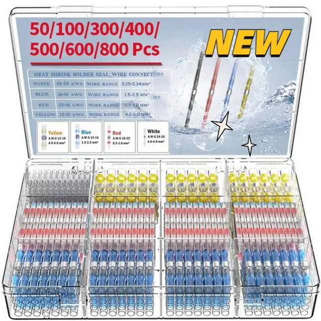 Electrical Wire Connectors Insulated Butt Splice Heat Shrink Solder Terminal Waterproof Butt Connectors Wire Cable Terminal