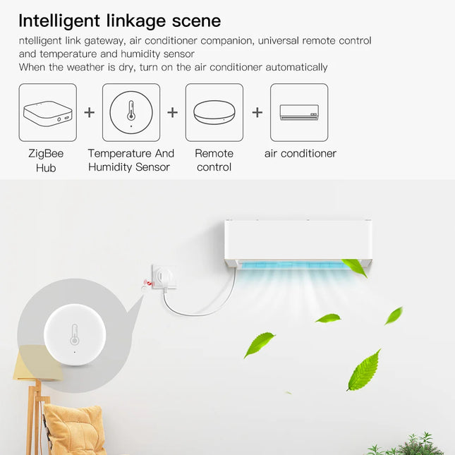 Tuya ZigBee Smart Temperature And Humidity Sensor Smart Life APP Monitor Control Works with Alexa Google Home Zigbee2mqtt