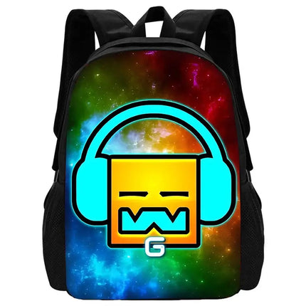 Angry Geometry Dash Child School Backpack With Shoulder Bag Pencil Bags School Bags for Boys Girls Best Gift