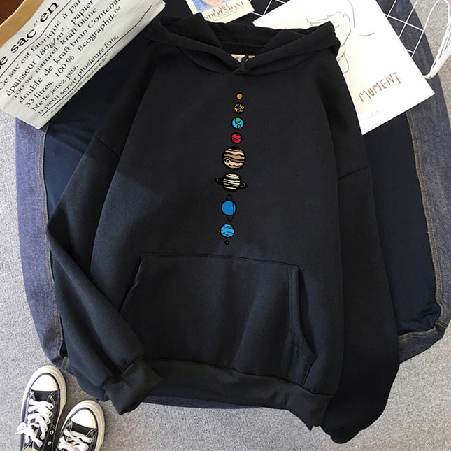 Planets Colour Creativity Funny Hoody Women Fashion Harajuku Streetwear Casual Soft Hoodies Oversize Loose Fleece Hoody Womens