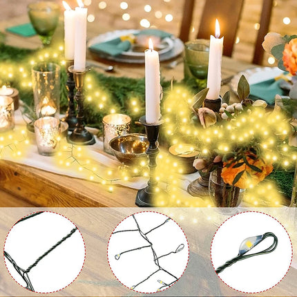 42M LED Fairy Lamp Copper Wire Cluster String Holiday Wreath Terrace Home Birthday Christmas Tree Decorative Lamp