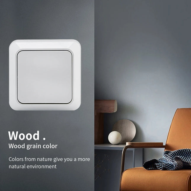 WESA Wall Mount Button Switch Classic Plastic Surface 1 Gang 1 Way Vintage Outdoor White Wall Light Exterior Switch On And Off