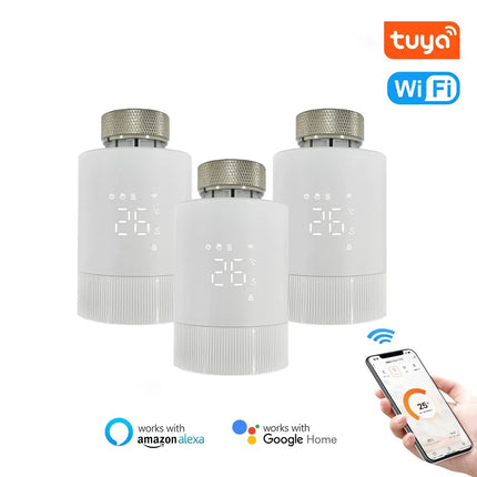 RKHK Tuya WiFi Smart Thermostat,TRV Thermostatic Radiator Valve Actuator Temperature Controller for Alexa,Google Home and Alice