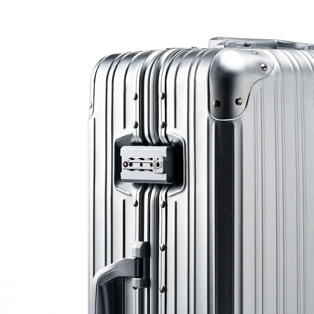 Suitcase 100% All Aluminum magnesium alloy Luggage 20" 26" 30" inch Metal Password Trolley Case Cabin Carry on Travel Suitcases